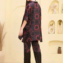 First Resort by Ramola Bachchan Printed Linen Kaftan Tunic & Trousers image 2