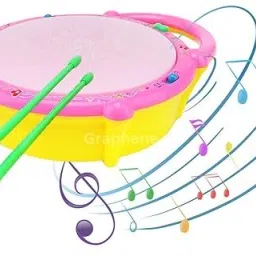 Flash Drum with 3D Lights and Music toys for kids toys (Multicolor) Electric 1 Drum Kit Set-image-83
