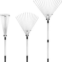 Telescopic Metal Rake, Expanding Handle, Garden Leaf Rake, Lawn Garden rake-38