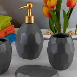 Kookee Grey 4 piece Abstract Bath Accessories Set image 5