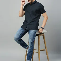 Mast & Harbour Spread Collar Classic Slim Fit Casual Shirt-image-4