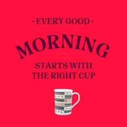 Larah by BOROSIL 2 Pcs White & Red Printed Opalware Matte Mugs - 350 ML Each image 3