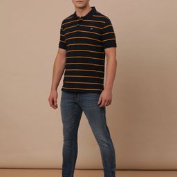 Wrangler Striped Polo Collar Cotton T-shirt-picture-18