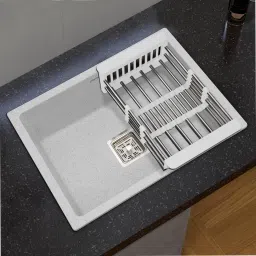 Granite Quartz Single Bowl Kitchen Sink with Real Stone Finish (24x18 inches) (APS-2025-GREY-24x18") Under Counter Basin-image-13