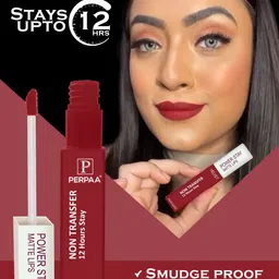 PERPAA Power Stay Non Transfer Lipstick-22 & Set of 3 Premium Bindis - Size 7.5,01,09 image 4