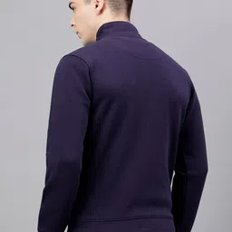 Richlook Typography Printed Mock Collar Front-Open Sweatshirt image 3