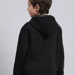 Monte Carlo Boys Typography Printed Hooded Front-Open Sweatshirt image 3