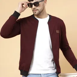 Rigo Mock Collar Ribbed Fleece Front-Open Sweatshirt image 2