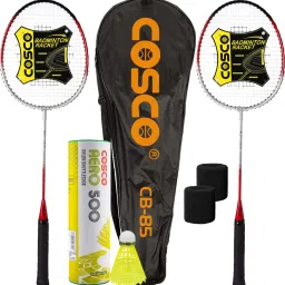 Combo Of 10, 2 CB-85 Badminton Racket, 6 Shuttle, 2 Wrist Band Badminton Kit-image-81
