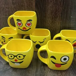 Pack of 6 Bone China scqure smiley shushil-02/Gifts, 140 ML-image-75