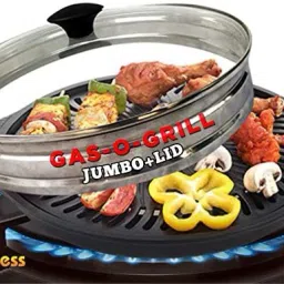 GAS O GRILL WITH JUMBO LID BBQ GRILL ALUMINIUM 14 INCHES Round Electric Pan-picture-24
