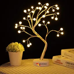 Tabletop Firefly Bonsai Branches Tree Light with 36 Pearls LED Artificial Fairy Light Tree Desk Lamp Battery/USB Operated Decoration Night Light for Bedroom Home Party Wedding (Pack of 1 ) Table Lamp-26