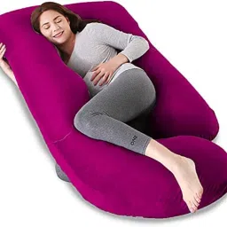 Microfibre, Polyester Fibre Solid Pregnancy Pillow Pack of 1-image-24