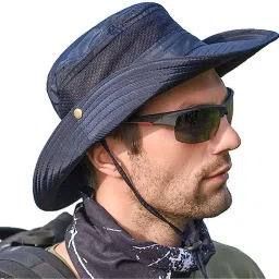AlexVyan Round Crown SunVisor Hat Cap for Men UV Protection Wide Brim Summer-image-35