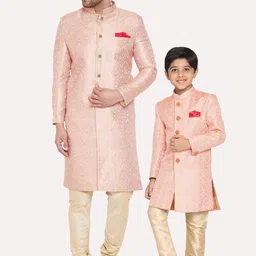 VASTRAMAY Boys Woven-Design Sherwani Set-44