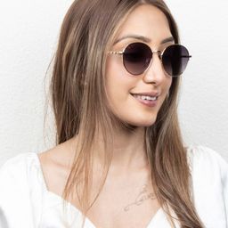 Ted Smith Unisex Round Sunglasses with UV Protected Lens TSF-FAIRPLAY_C1-58