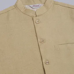 Jompers Men Beige Solid Nehru Jacket image 3