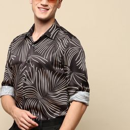 INVICTUS  Club Striped Satin Spread Collar Slim Fit Opaque Party Shirt-picture-16