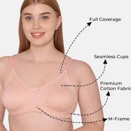 Tweens Pack Of 3 Full Coverage Cotton Minimizer Bra With All Day Comfort image 3