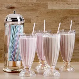 (Pack of 4) Milk shake, Falooda Glass, Ice cream Glass, Juice, Water & Beer Glass Set Glass Set Water/Juice Glass-image-38