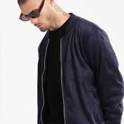 SHOWOFF Suede Windcheater Bomber Jacket-image-82
