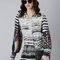 SHOWOFF Printed Puff Sleeves Cotton Basic Jumpsuit-image-97