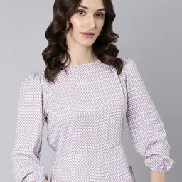 SHOWOFF Printed Puff Sleeves Cotton Basic Jumpsuit-image-96