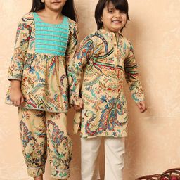 Readiprint Fashions Girls Floral Printed Gotta Patti Pure Cotton Kurti With Harem Pant-image-43