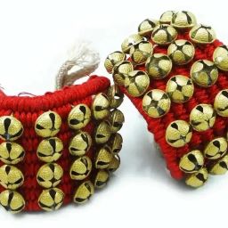 India India 4 Line Red Cloth Pad Brass Ghungroos Ghungroo Bells-46