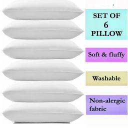 LUXURY Polyester Fibre Abstract, Solid Sleeping Pillow Pack of 6-image-52