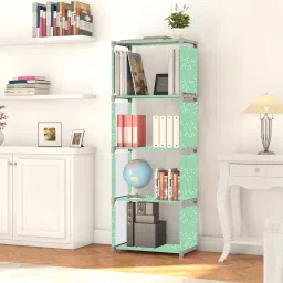 Multipurpose Collapsible Bookshelf 5 Racks Book Stand Almirah for Home & Kids Metal Open Book Shelf-picture-24
