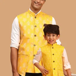 VASTRAMAY Woven Slim-Fit Nehru Jackets-image-86