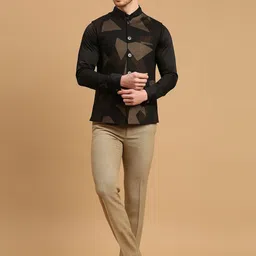 ESSAS club Geometric Printed Nehru Jacket image 2