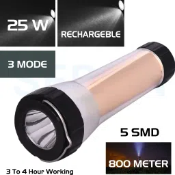 Rechargable 25W Pocket Friendly Led Torch With 4 SMD and 3 Modes - 10-C.M. Torch-5