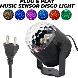 moozmob Sound Activated RGB DISCO Projection Light with 7 Modes Party DJ Light for Home Single Disco Ball image 2