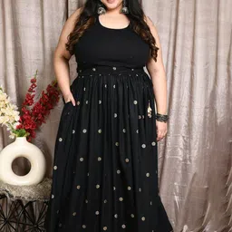 PrettyPlus by Desinoor.com Floral Printed Gathered Maxi Flared Skirt image 4