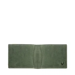 WildHorn Men Green Textured Two Fold Wallet image 3