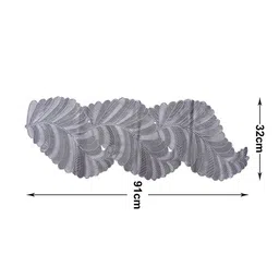 Kuber Industries Silver-Colored Leaf Design Non-Slip Table Runner Runners image 5