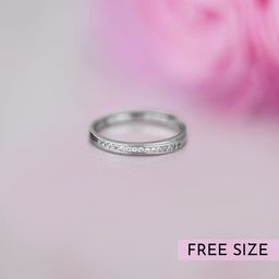 zavya Classic Sheet 925 Sterling Silver Cubic Zirconia Rhodium Plated Ring-picture-36