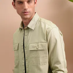 LOCOMOTIVE Dyed Textured Western Yoke Utility Pocket Overshirt-picture-54