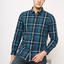 Lee Slim Fit Tartan Checked Twill Pure Cotton Casual Shirt-image-48