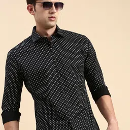 SHOWOFF Men Printed Cotton Premium Slim Fit Opaque Casual Shirt-image-48
