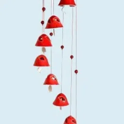 Ceramic Wind Chime (Red Color ) Handcrafted Windchime For Balcony &Garden Decor Ceramic Windchime-image-8