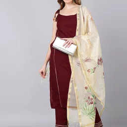 Indi INSIDE Gotta Patti Kurta with Trousers & With Dupatta image 4