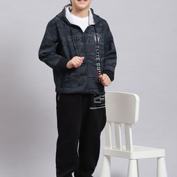 Monte Carlo Boys Typography Printed Hooded Front-Open Sweatshirt image 2