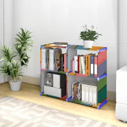 Multipurpose Collapsible Bookshelf 10 Racks Book Stand Almirah for Home & Kids Metal Open Book Shelf-image-9