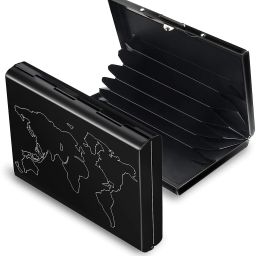 RFID Blocking Credit/Debit Metal Card Wallet for Men 6 Card Holder-image-5