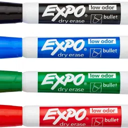 82074 Low-Odor Dry Erase Markers, Bullet Tip, Colors, 4-Count-86