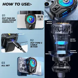 WRADER SL16 Mobile Heating Cooler Fan for Gaming for Mobile Game Long Filming Cooling Pad image 5