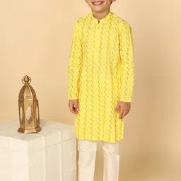 KISAH Boys Printed Regular Kurta With Pyjamas image 3